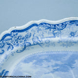 View From Governor's Island New York Hudson River Well & Tree Platter Historical Blue Staffordshire ZAM-455