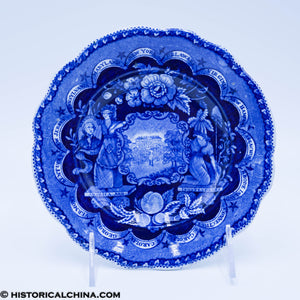 States Series 6 3/4" Plate Patriotic Design Historical Blue Staffordshire ZAM-404