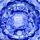 States Series 6 3/4" Plate Patriotic Design Historical Blue Staffordshire ZAM-404