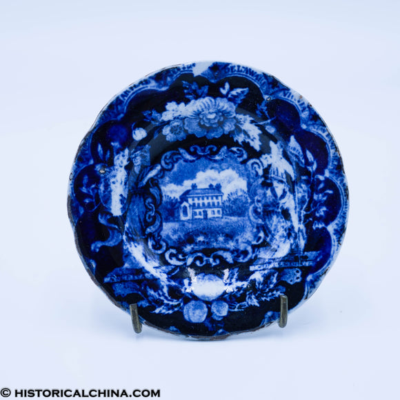 States Series Cup Plate Historical Blue Staffordshire ZAM-158