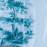 American Views Baltimore Green Transfer Well & Tree Platter Historical Staffordshire ZAM-470