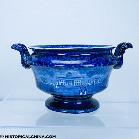 Capitol at Harrisburg Pennsylvania Soup Tureen Base Historical Blue Staffordshire ZAM-579
