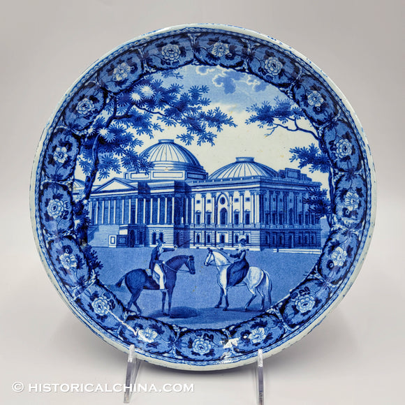 Capitol Washington Historical Blue Staffordshire Cake Stand ZAM-45