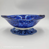 Arms of Maryland Historical Blue Staffordshire Footed Compote Thomas Mayer ZAM-168