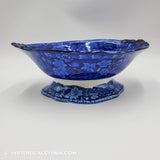 Arms of Maryland Historical Blue Staffordshire Footed Compote Thomas Mayer ZAM-168