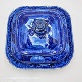 Quebec Covered Vegetable Dish Historical Blue Staffordshire ZAM-60