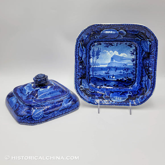 Quebec Covered Vegetable Dish Historical Blue Staffordshire ZAM-60
