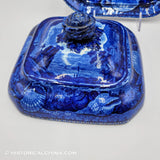 Quebec Covered Vegetable Dish Historical Blue Staffordshire ZAM-60