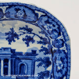 Bank of Savannah Tray Historical Blue Staffordshire Ridgway Beauties America Series ZAM-574