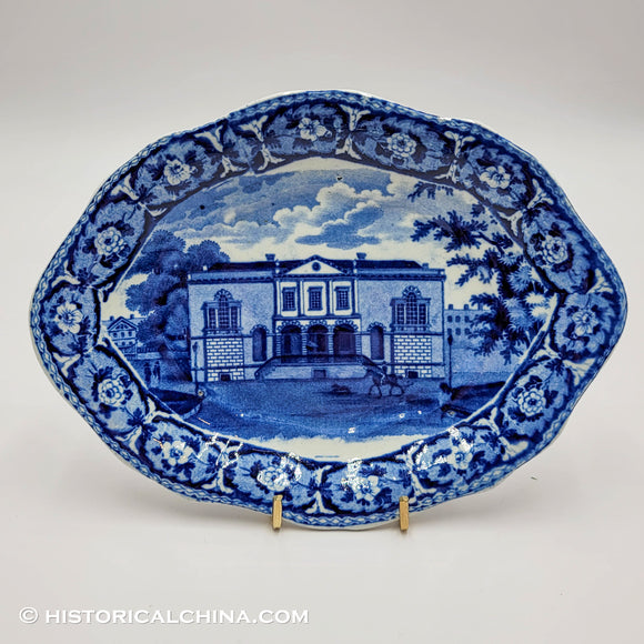 Charlestown Exchange Tray Historical Blue Staffordshire Ridgway Beauties America Series ZAM-189