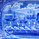 Landing of Lafayette Open Vegetable Dish Historical Blue Staffordshire ZAM-607