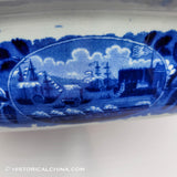 Landing of Lafayette Open Vegetable Dish Historical Blue Staffordshire ZAM-607