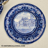 Charleston Exchange Round Form Tureen Lid Ladle & Tray Ridgway Historical Blue Staffordshire ZAM-594