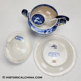 Charleston Exchange Round Form Tureen Lid Ladle & Tray Ridgway Historical Blue Staffordshire ZAM-594