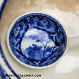Charleston Exchange Round Form Tureen Lid Ladle & Tray Ridgway Historical Blue Staffordshire ZAM-594