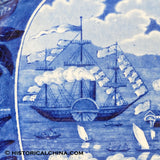 Landing of Lafayette 17" Platter Historical Blue Staffordshire Transferware ZAM-448