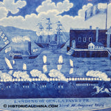 Landing of Lafayette 17" Platter Historical Blue Staffordshire Transferware ZAM-448