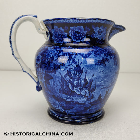 Famous Naval Heros Pitcher Historical Blue Staffordshire ZAM-280