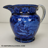 Famous Naval Heros Pitcher Historical Blue Staffordshire ZAM-280