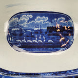 Landing of Lafayette Tureen Historical Blue Staffordshire ZAM-585