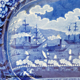 Landing of Lafayette Tureen Historical Blue Staffordshire ZAM-585