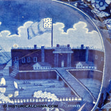 Landing of Lafayette Tureen Historical Blue Staffordshire ZAM-585