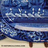 Landing of Lafayette Tureen Historical Blue Staffordshire ZAM-585