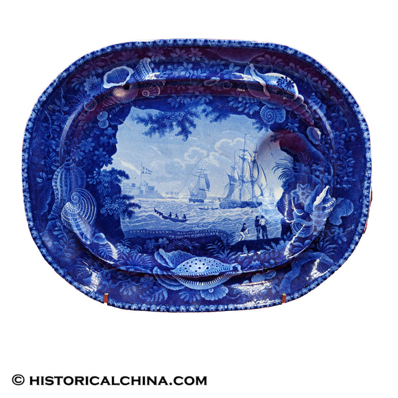 Historical Staffordshire Christianburg Danish Settlement Well & Tree Platter ZAM-447
