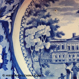 City Hall Footed Compote Ridgway Beauties of America Series Historical Blue Staffordshire ZAM-169