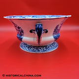 City Hall Footed Compote Ridgway Beauties of America Series Historical Blue Staffordshire ZAM-169