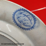 10 1/4" Highlands North River Hudson River Historical Blue Staffordshire Plate Extremely Rare View ZAM-391