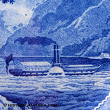 10 1/4" Highlands North River Hudson River Historical Blue Staffordshire Plate Extremely Rare View ZAM-391