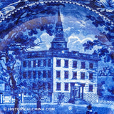 Lawrence Mansion Boston Wash Basin Bowl Historical Blue Staffordshire ZAM-40