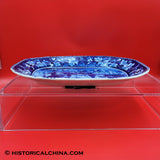 Historical Staffordshire Dark Blue Transferware Esplanade Castle Garden Platter New York ZAM-450