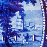 Historical Staffordshire Dark Blue Transferware Esplanade Castle Garden Platter New York ZAM-450