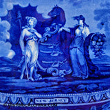 Arms of Connecticut Creamer Blue Historical Staffordshire Transferware ZAM-63