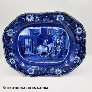 "The Errand Boy" from Wilkies Designs DEEP Blue Staffordshire Platter LAM-1
