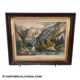 Circa 1865 Original Currier & Ives "Yo-Semite" Yosemite Landscape Hand Colored Lithograph LAM-104