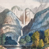 Circa 1865 Original Currier & Ives "Yo-Semite" Yosemite Landscape Hand Colored Lithograph LAM-104