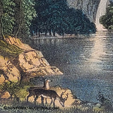 Circa 1865 Original Currier & Ives "Yo-Semite" Yosemite Landscape Hand Colored Lithograph LAM-104