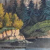 Circa 1865 Original Currier & Ives "Yo-Semite" Yosemite Landscape Hand Colored Lithograph LAM-104