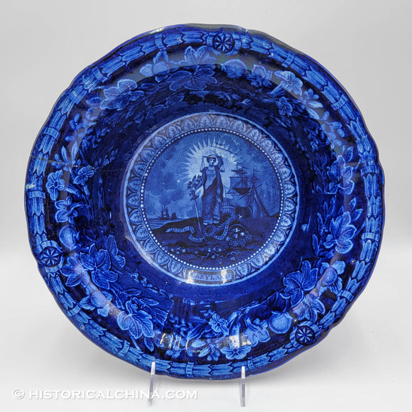 Arms of Maryland Bowl Historical Blue Staffordshire Thomas Mayer ZAM-6