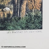 Original "Moosehead Lake" Currier & Ives Hand Colored Lithograph Old Antique Print LAM-106