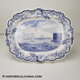 Picturesque Views "Govenors Island" New York - Hudson River American View Staffordshire Platter LAM-2