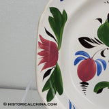 Hand Painted Floral Staffordshire Stick Spatter Decorative Platter LAM-6