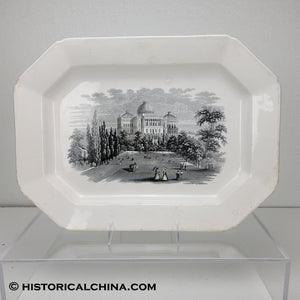 "View of the Capitol at Washington" Staffordshire Black Transfer Platter LAM-5