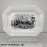 "View of the Capitol at Washington" Staffordshire Black Transfer Platter LAM-5