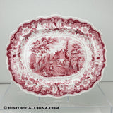 "The Residence of the Late Richard Jordan NJ" Pink Transfer Staffordshire Platter LAM-7