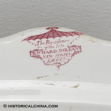 "The Residence of the Late Richard Jordan NJ" Pink Transfer Staffordshire Platter LAM-7