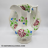 Hand Painted Stick Spatter Wash Bowl & Pitcher Circa 1840 LAM-13